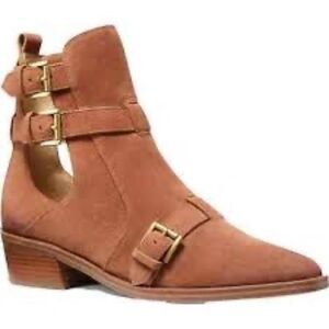 NEW New Michael Kors Radley Bootie  SUEDE Tan/ brown 10
